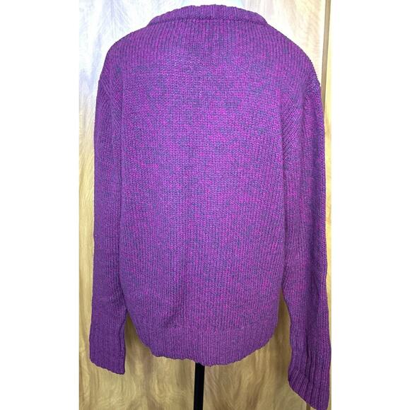 Vintage Woolrich Womens Sweater Extra Large Purple Wool Pullover Marble - Picture 2 of 7